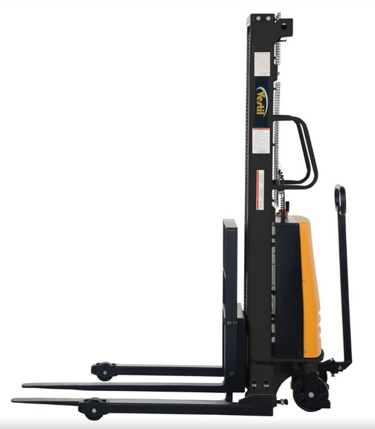 Vestil - Adjustable Electric Stacker – Powered Lift, 118" Max Height, 2,000 lb Capacity