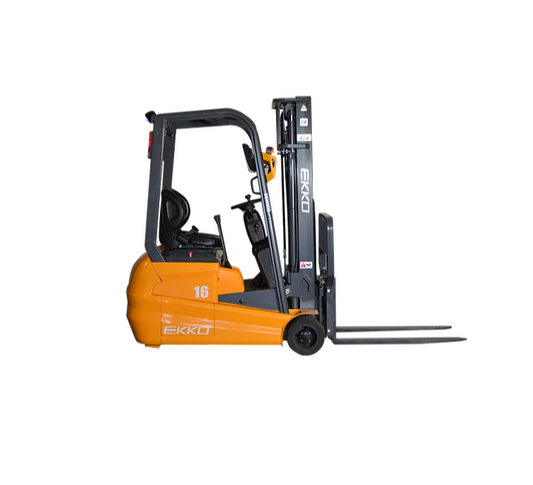 EKKO EK16A Series: 3-Wheel Electric Forklifts – 3,500 lbs Capacity
