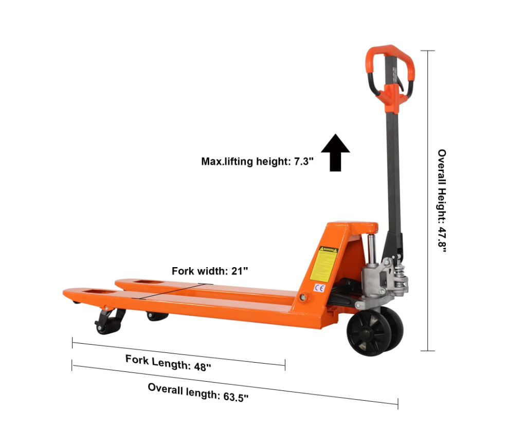 Troy Carrier: Manual Pallet Jack – 5,500 lb Capacity (PU & Nylon Options)