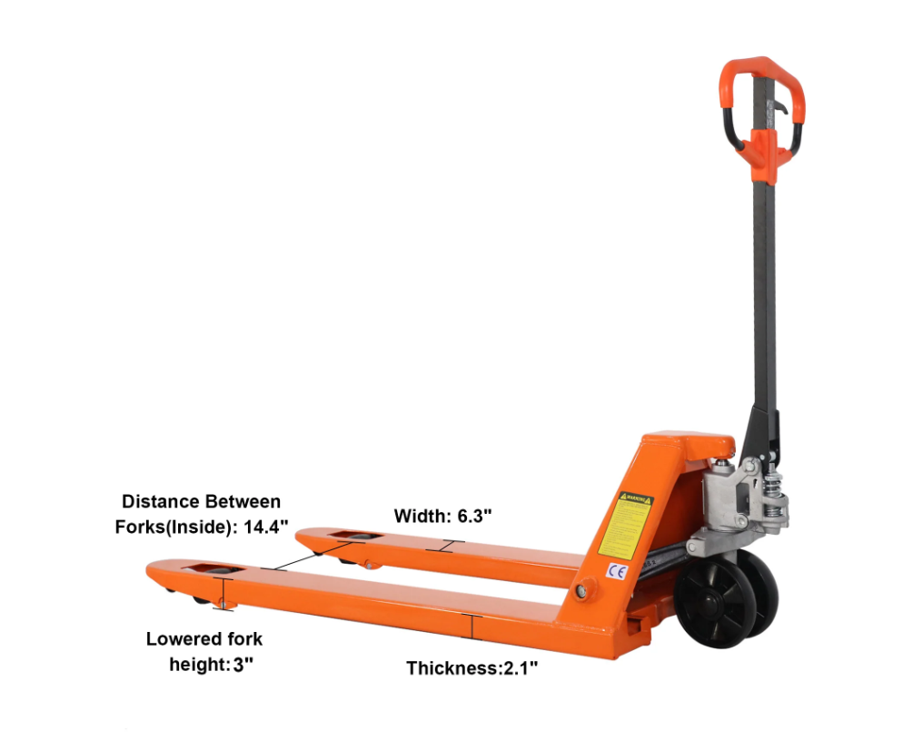 Tory Carrier Manual Pallet Jack – 5,500 lb Capacity (NYLON 48x27)
