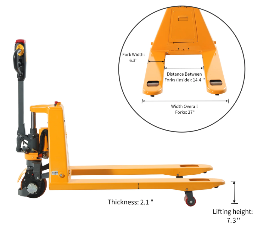 Tory Carrier - Orange Electric Pallet Jack – 3,300 lb Capacity, 27x48 Forks, 24V Lithium Battery