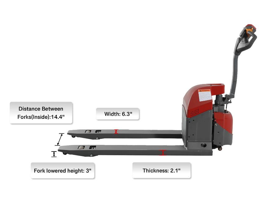 Tory Carrier- Electric Pallet Jack – 4,400 lb Capacity with 48"L × 27"W Forks, GEL Battery Powered