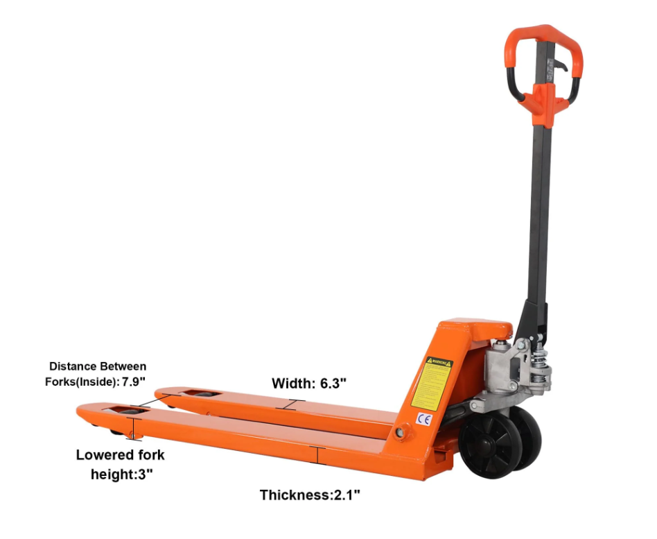 Troy Carrier: Manual Pallet Jack – 5,500 lb Capacity (PU & Nylon Options)