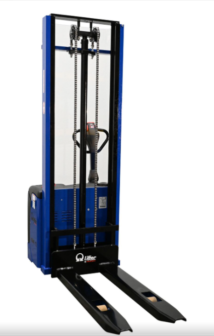 VESTIL Pramac Fork-Over Electric Stacker – 2,500 lb Capacity, 72" Lift Height, Heavy-Duty Steel