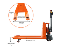 Tory Carrier - Orange Electric Pallet Jack – 3,300 lb Capacity, 27x48 Forks, 24V Lithium Battery
