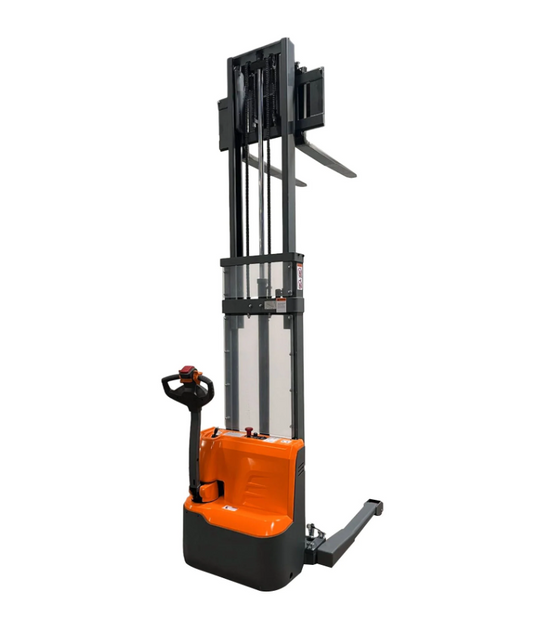 Tory Carrier T-3042 Fully Powered Electric Stacker with Straddle Legs – 2,640 lb Capacity, 118" Lift Height