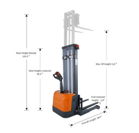 Tory Carrier T-3050 Fully Powered Electric Stacker with Straddle Legs – 3,300 lb Capacity, 98″ Lift Height