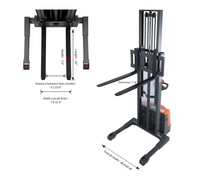 Tory Carrier T-3050 Fully Powered Electric Stacker with Straddle Legs – 3,300 lb Capacity, 98″ Lift Height