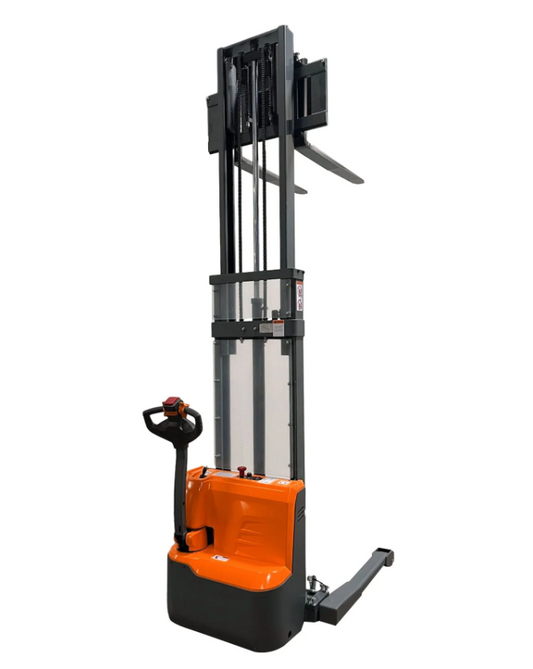 Tory Carrier T-3038 Fully Powered Electric Stacker / Pallet Truck – 2,640 lb Capacity, 98″ Lift Height