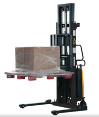Vestil - Adjustable Electric Stacker – Powered Lift, 118" Max Height, 2,000 lb Capacity