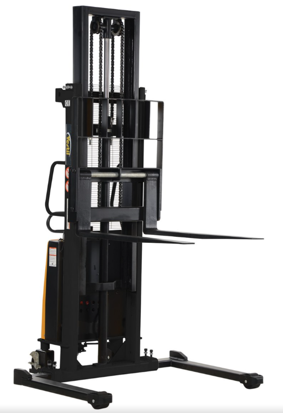 Vestil - Adjustable Electric Stacker – Powered Lift, 118" Max Height, 2,000 lb Capacity