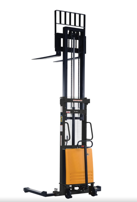 Vestil - Adjustable Electric Stacker – Powered Lift, 118" Max Height, 2,000 lb Capacity