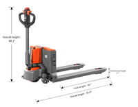 Tory Carrier - Electric Pallet Jack – 3,300 / 4,400 lb Capacity with 48"L x 27"W Forks, Lightweight Lithium Design