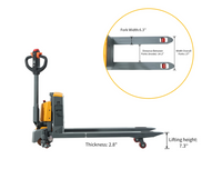 Tory Carrier - Electric Pallet Jack – 3,300 / 4,400 lb Capacity with 48"L x 27"W Forks, Lightweight Lithium Design