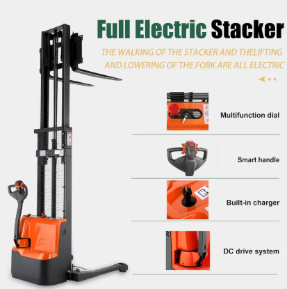 Tory Carrier T-3042 Fully Powered Electric Stacker with Straddle Legs – 2,640 lb Capacity, 118" Lift Height